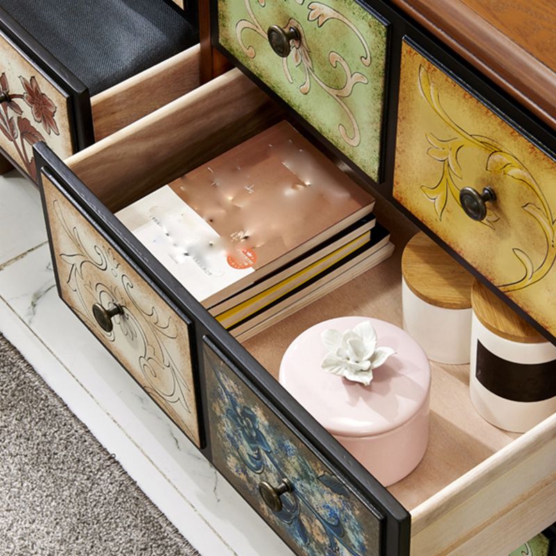 American Traditional Wooden Chest Home Storage Chest with Drawers