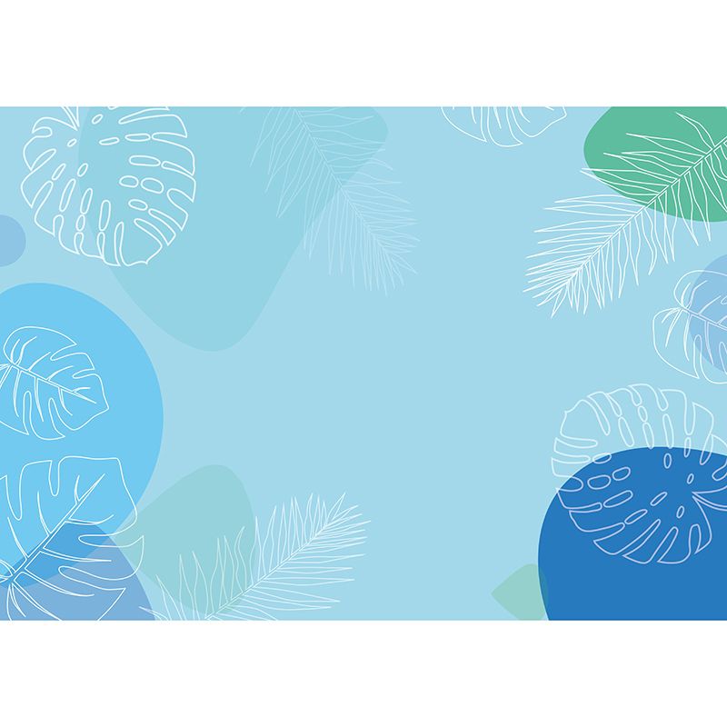 Stain Resistant Tropical Plants Mural Tropical Style for Sitting Room