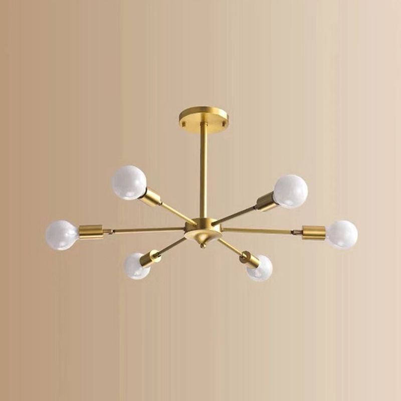 Postmodern Style Chandelier Light Metal Pendant Light in Gold for Living Room