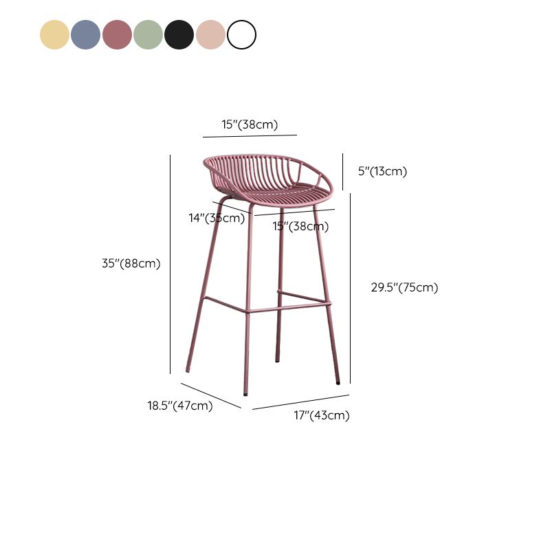 Contemporary Metal Bar Stool Plastic Counter Stools for Home Use