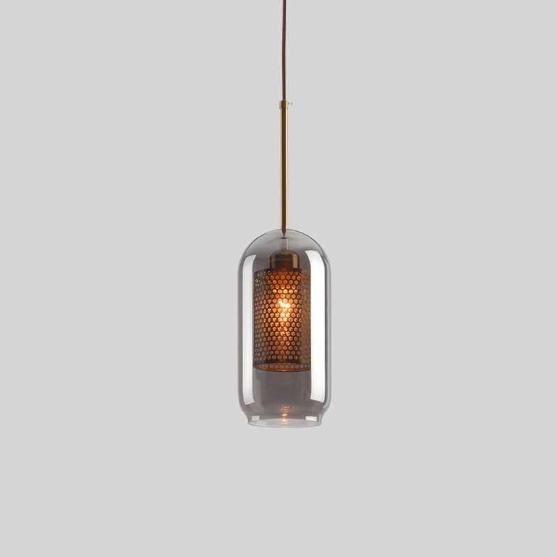 Glass Shade Hanging Light Industrial Style Pendant Lighting Ayémorrat pour le salon