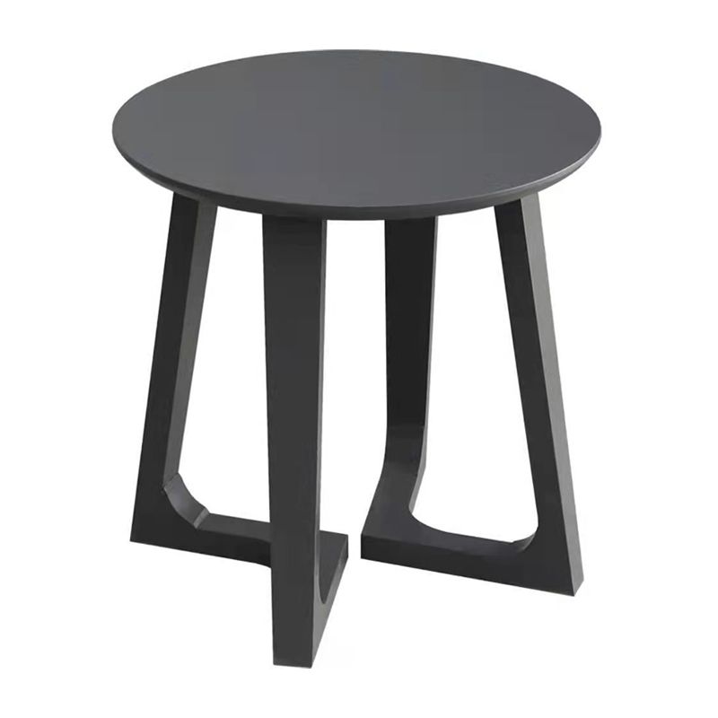 Scandinavian Round Solid Wood Coffee Table 23.6"H Sled Cocktail Table