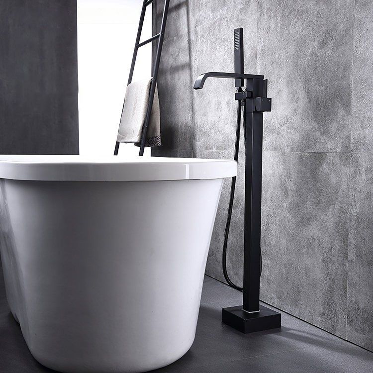 Floor Mounted Metal Freestanding Tub Filler 1 Handle Freestanding Bathtub Faucet