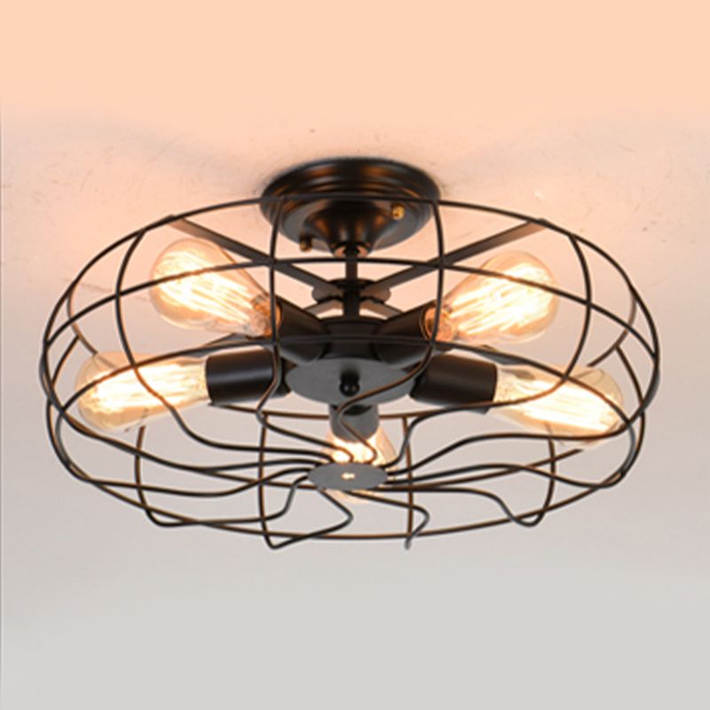 Metal Ceiling Mounted Fixture Industrial Style Ceiling Flush Mount