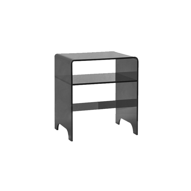 12" Wide Contemporary Corner Table Acrylic End Table with Storage