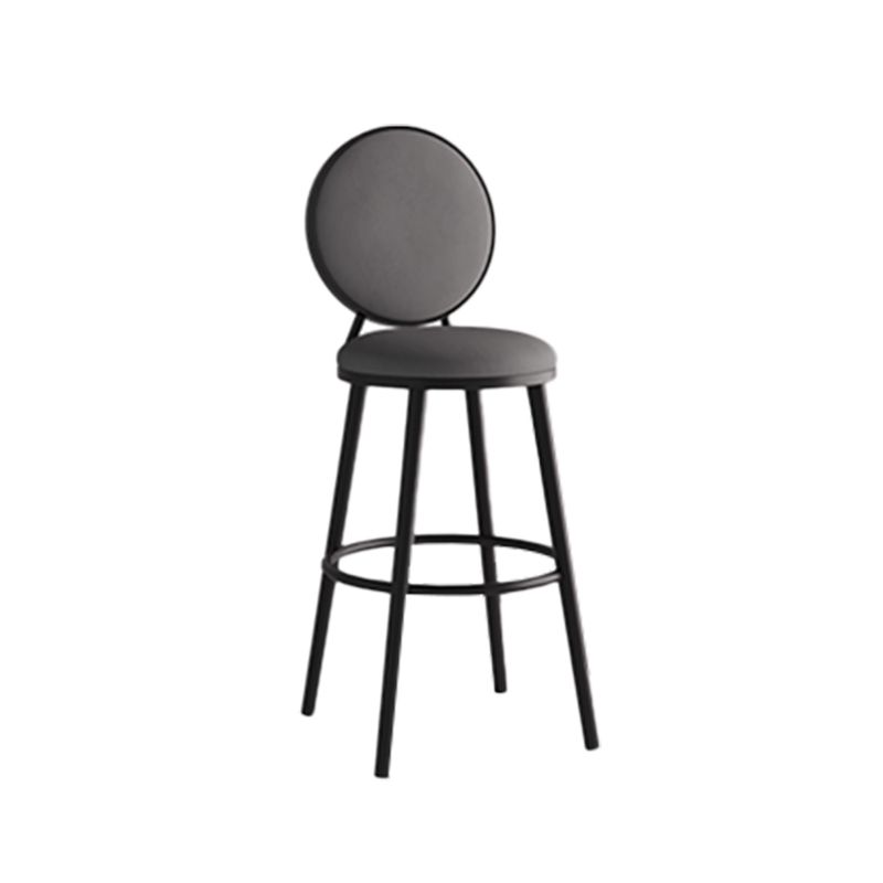 Industrial Backrest Counter Stool Iron Bar Stool with Cushion and Pedal for Kitchen