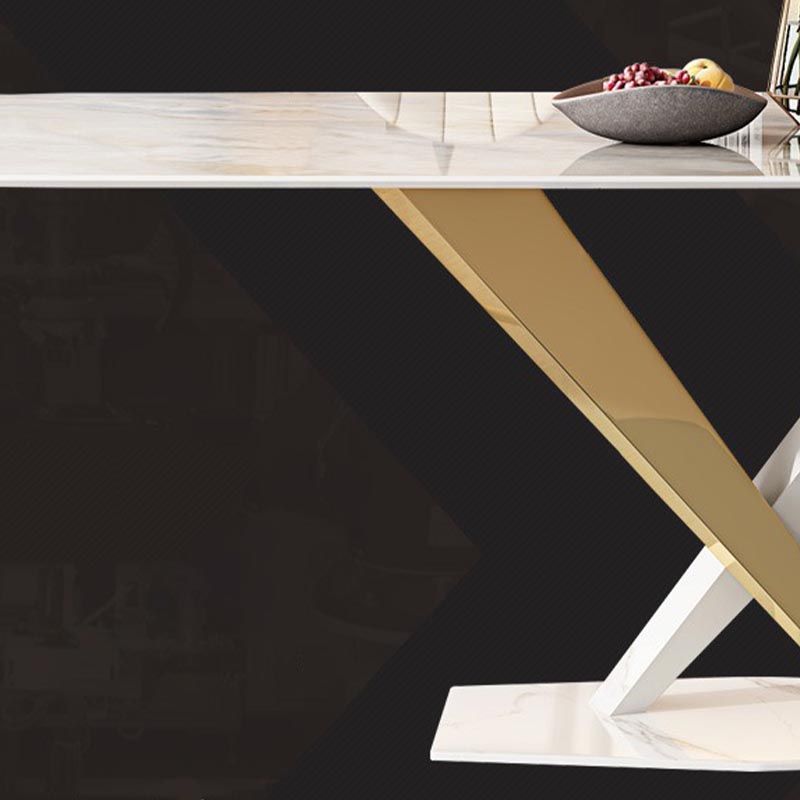 Glam Dining Table Set 1/2/5/7 Pcs Rectangle Dining Table with Upholstered Chairs