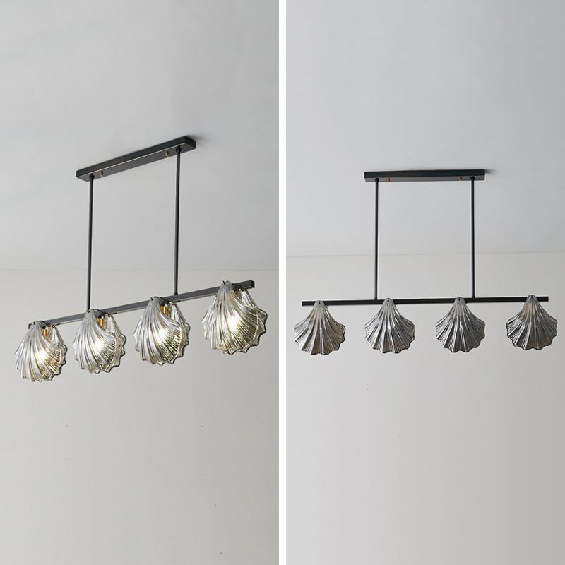 Glass Shell Shape Chandelier Light Modern Style Multi Lights Chandelier Light Fixture