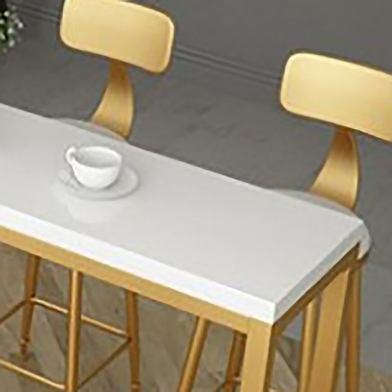 Glam Pub Table Solid Wood Rectangle Bar Table for Indoor and Breakroom