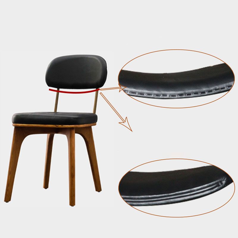 Chaise de salle à manger industrielle, chaise latérale à dossier ouvert avec pieds en bois pour usage domestique