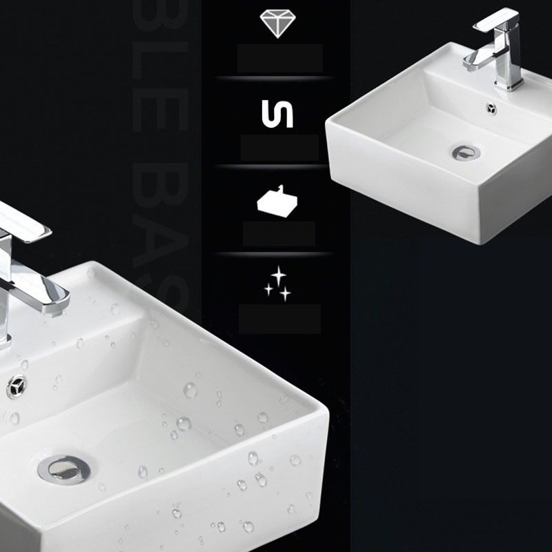 Classical White Bathroom Sink Porcelain Trough Bathroom Sink
