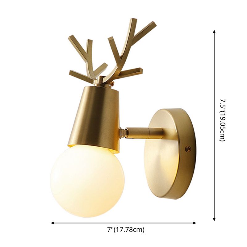 Volledige koper geweien mini wandlamp