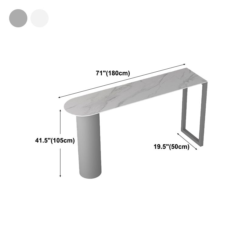 Stone Modern Indoor Bistro Bar Table Double Pedestal Bar Height Cocktail Table