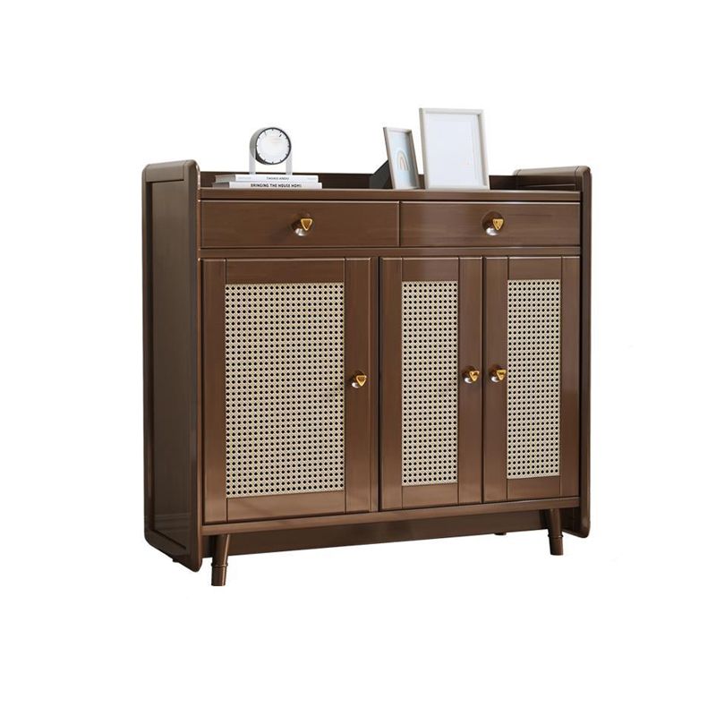 2 - Drawer and 2-Door Cabinet 42.5" Tall Rattan Storage Cabinet