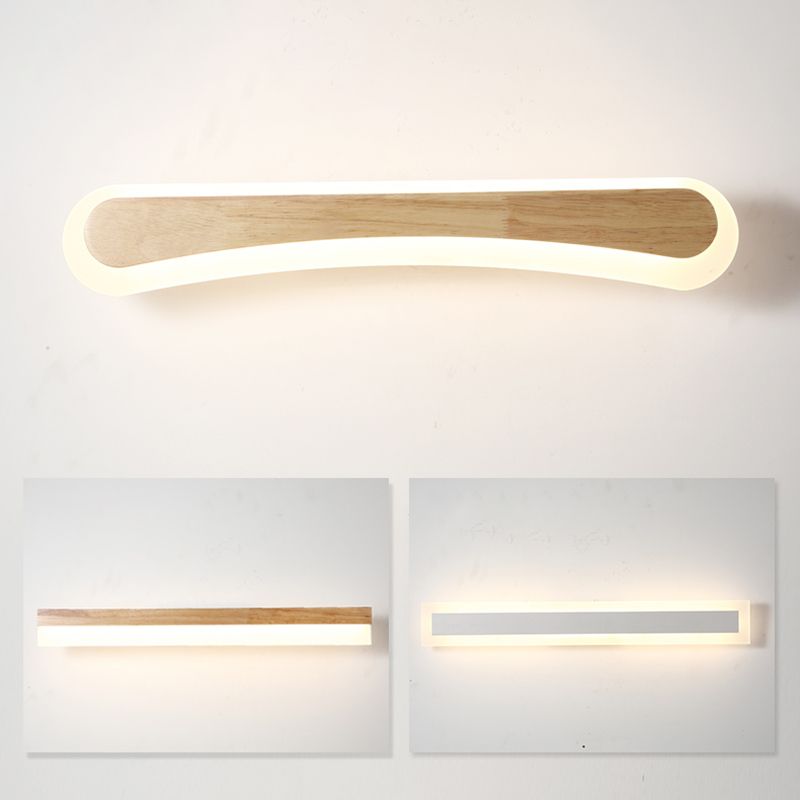 1 Light Linear Vanity Wall Lights Modern Style Wood Vanity Wall Sconce