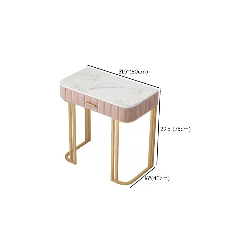 Glam 29.5" High Marble Vanity Dressing Table in Pink with Drawers