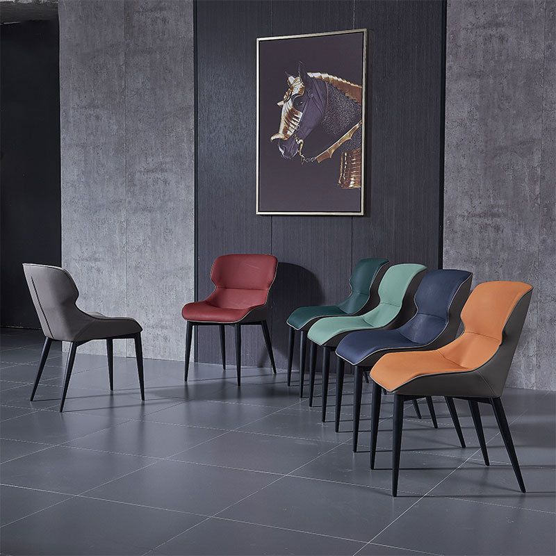 European Glam Style Metal Chair Set Wingback Side Dining Room Kitchen Chairs