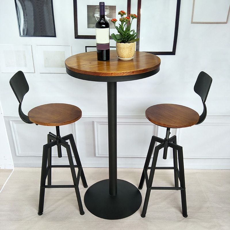 Industrial Metal Barstool Faux Leather Upholstered Counter Stool in Matte Finish