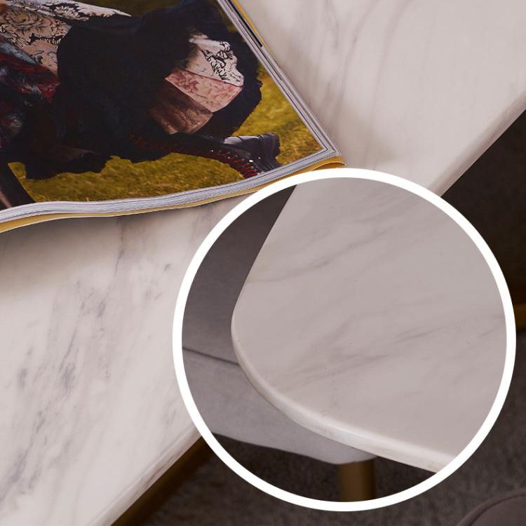 Glam Style Sintered Stone Dining Table with White Rectangle Shape Table for Home Use