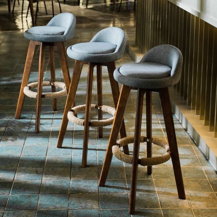 Moderner Backstreh Counterhocker Holz Kassierer Barhocker mit Kissen und Pedal