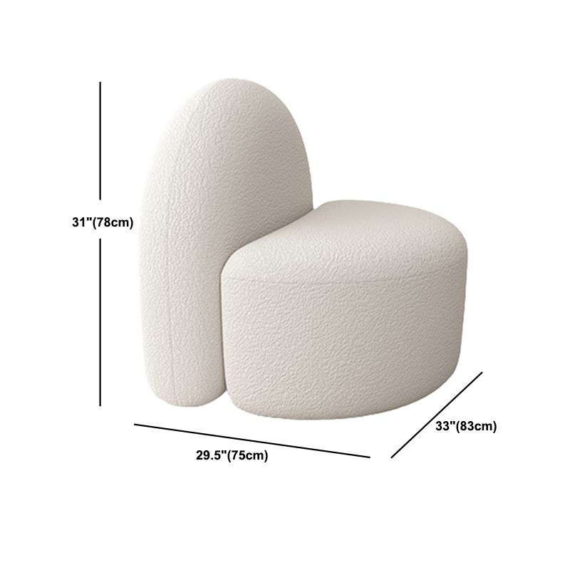 Tight Back Sofa Wool Curved Sofa in White for Living Room, Apartment