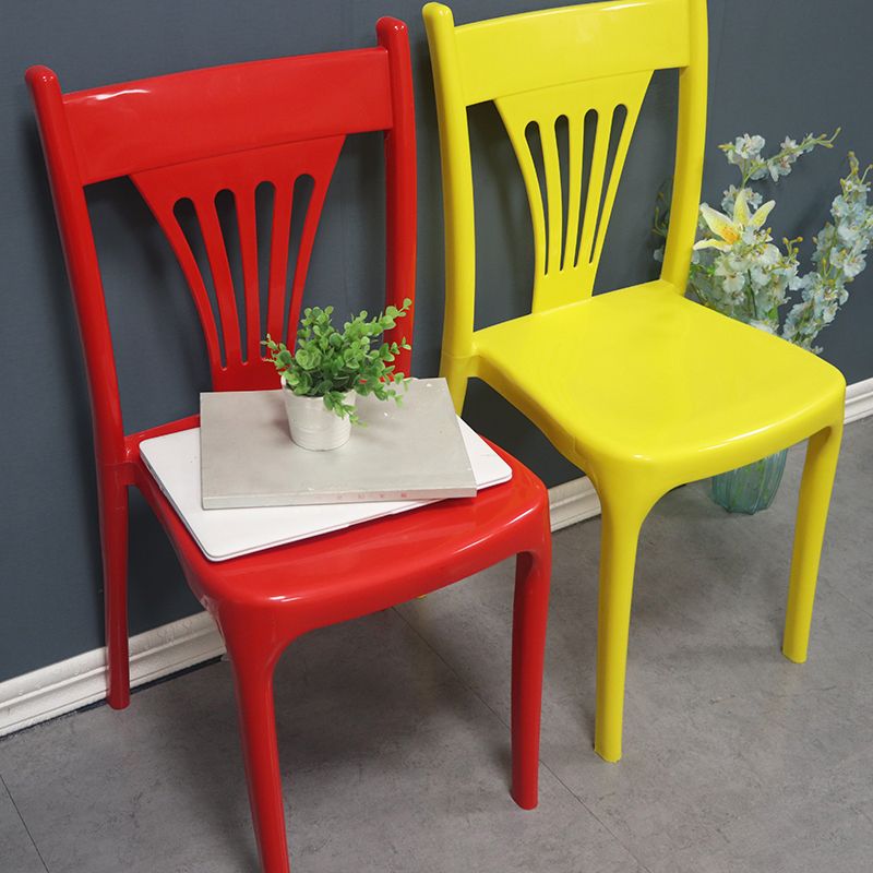 Sillas de comedor de estilo moderno, silla lateral sin brazos de plástico para cocina