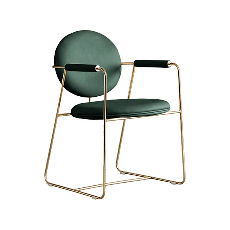 Silla de comedor interior tapizada de metal con respaldo abierto, sillón interior de estilo moderno, individual