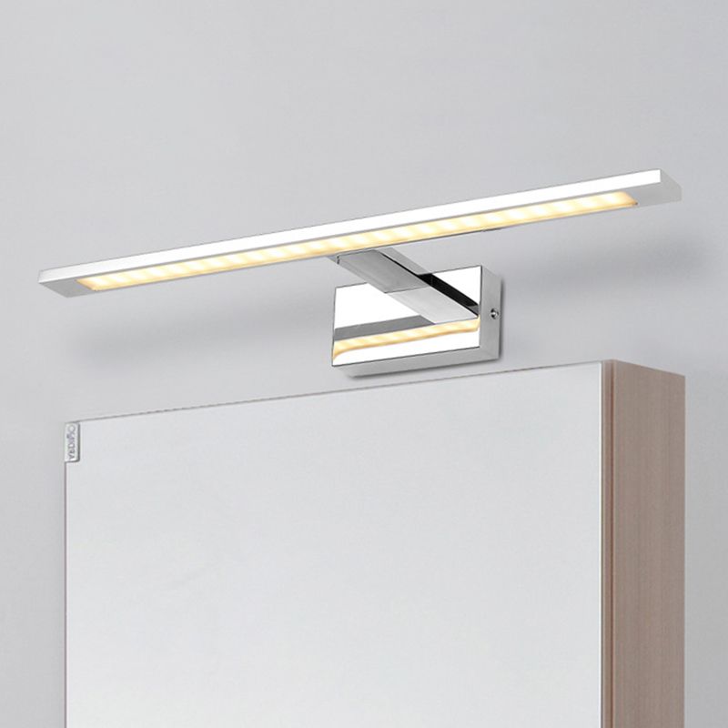 Modernistische lineaire ijdelheid Licht armatuur roestvrijstalen LED badkamerverlichting in nikkel