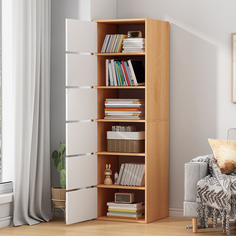 Contemporary Rectangle Storage Cabinet with Wooden Knobs Doors