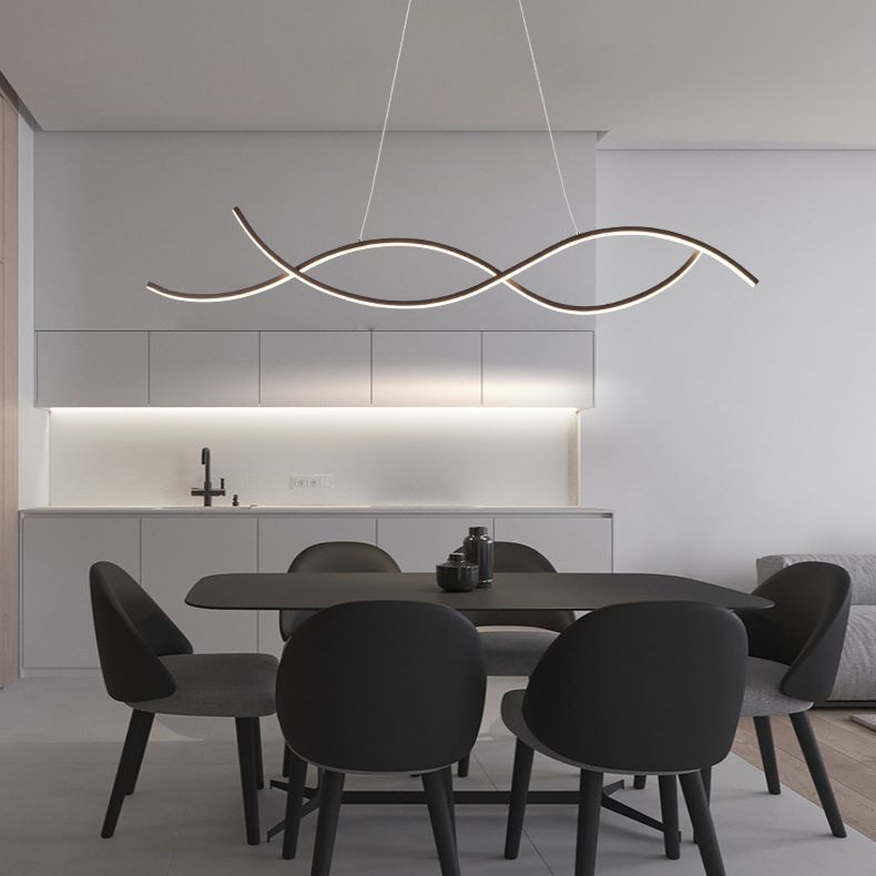 Luci a sospensione dell'isola dei viticci moderni fluidi di illuminazione il lampadario metallico per il ristorante