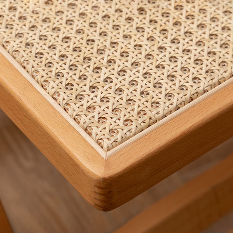 Silla de comedor casera de madera industrial, silla lateral de comedor sin brazos con respaldo abierto y respaldo de caña