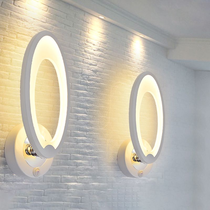 Amplia de la pared LED blanca acrílica en la lámpara de pared geométrica de hierro forjado de estilo conciso moderno para espacios interiores