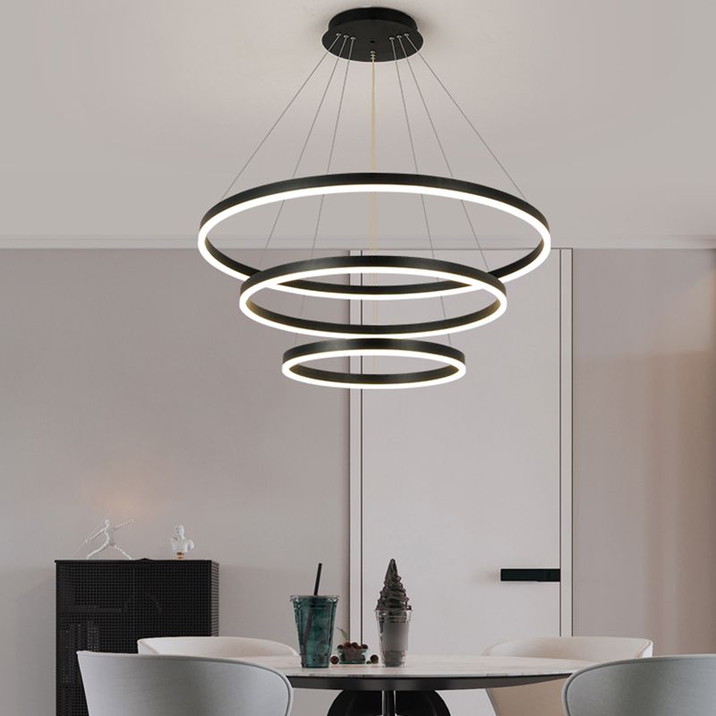 Nordic Layered Chandelier Metal Circle Chandelier Pendant for Living Room