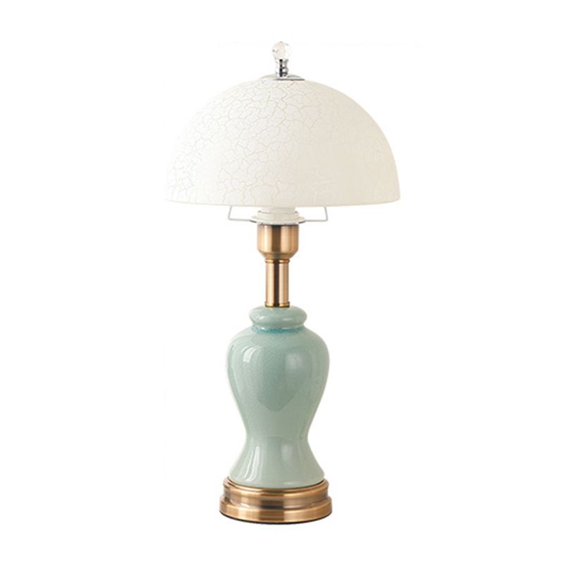 1-Light Bedroom Table Lamp Modern Style Glass Dome Shade Nightstand Light