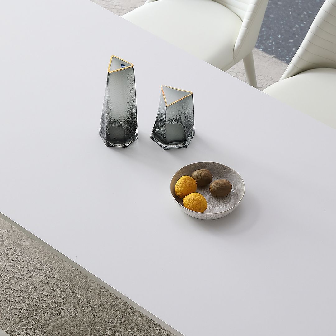 Modern Sintered Stone White Dining¬†Room¬†Set with Rectangle Table Formal Dining Table Furniture