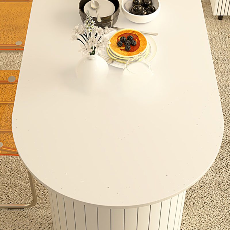 Modern Dining Table White Stone Top Dinner Table for Dining Room