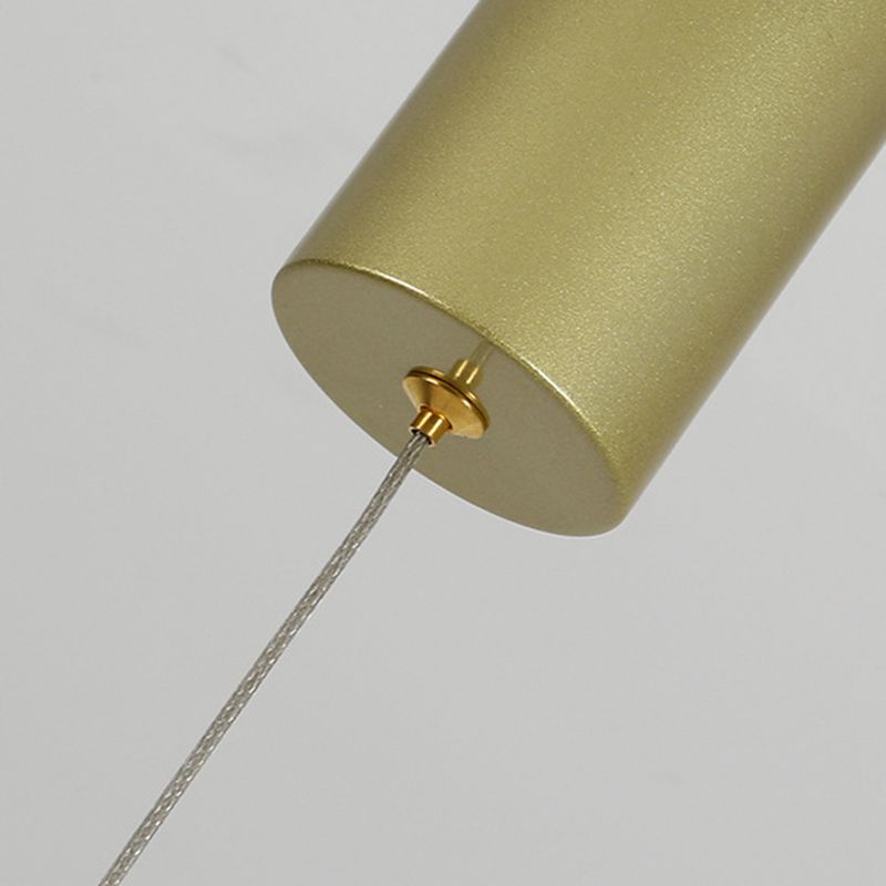 1 Light Linear Hanging Pendant Modern Style Metal Hanging Lighting for Living Room