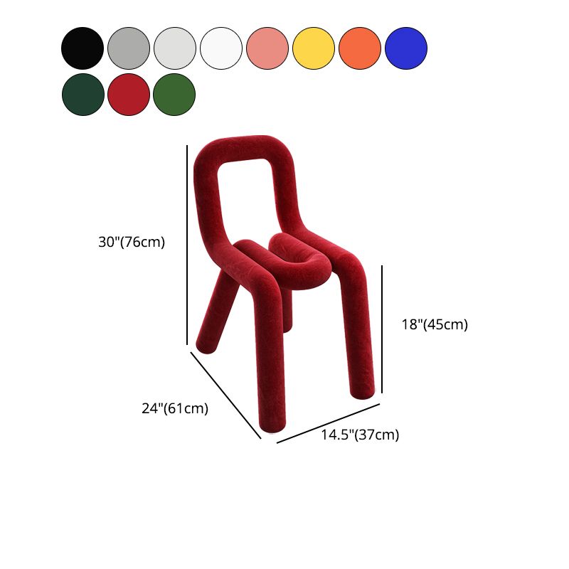 Contemporary Side Chair Velvet Open Back Dining Chair for Indoor