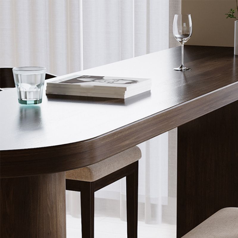 Modern Bar Table Solid Wood Bar Dining Table with Double Pedestal