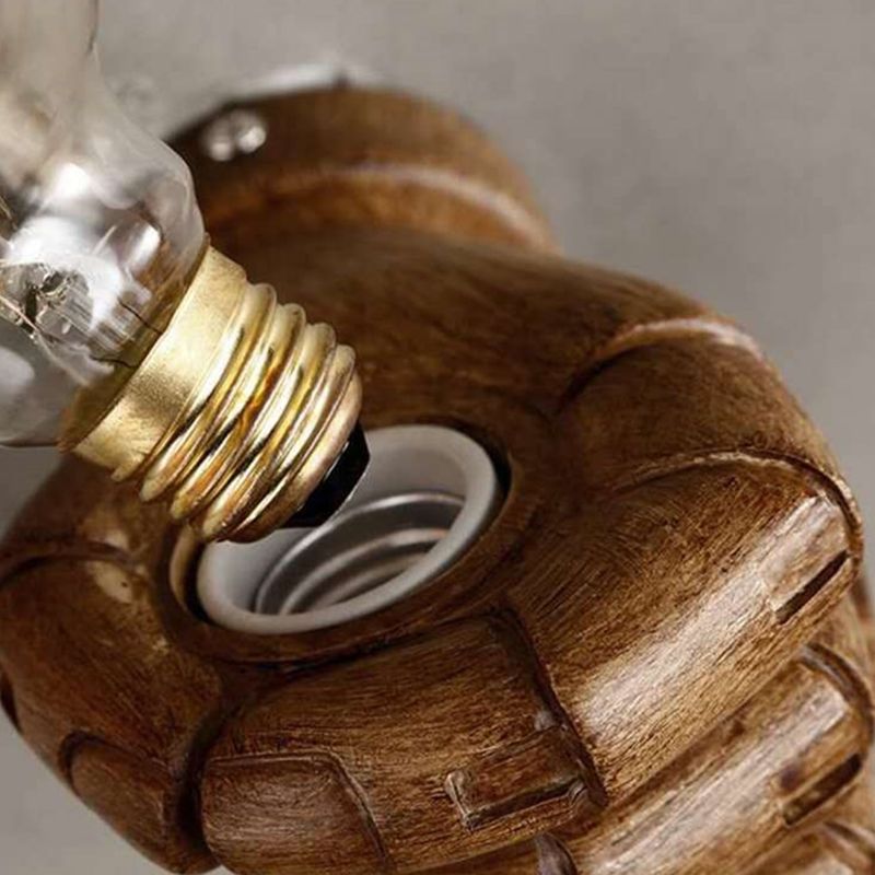 Art Decorative Wall Sconce Light Bare Bulb Fist Shape Wall Lighting for Bar Coffee Shop