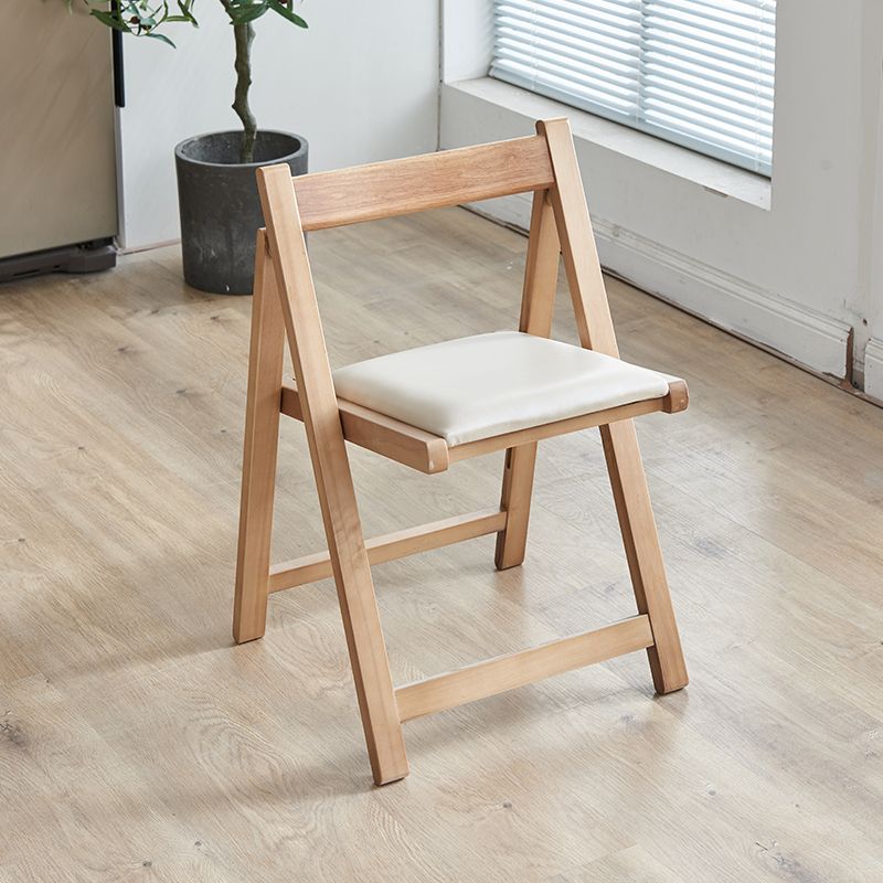 Contemporary Solid Wood Dining Chair Open Back Folding Side Chair