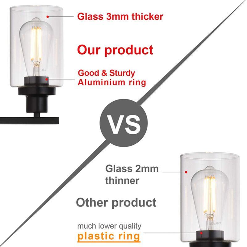 Lampade a parete di vanità cilindriche Light retro Vanity Light di vetro industriale