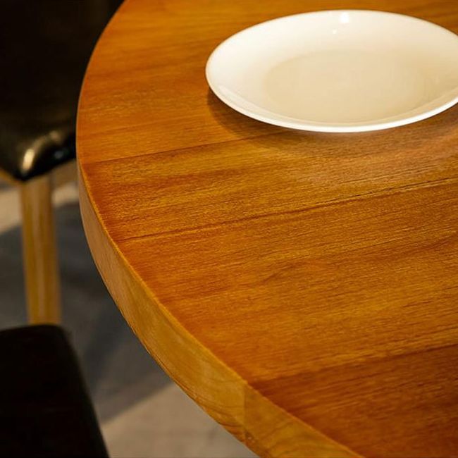 Solid Wood Dining Table Contemporary Round Dining Table with Pedestal Base