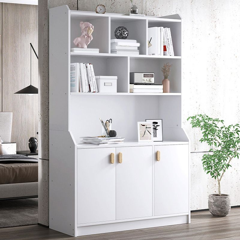 Modern Accent Cabinet with Wooden Shelves and Doors Water Resistant Cabinet
