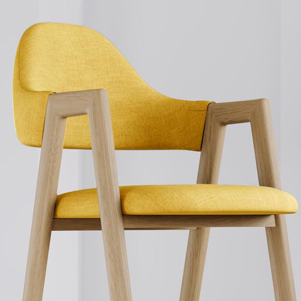Chambre à coucher moderne chaise du bras arrière tissu mate mateuse chaise à manger