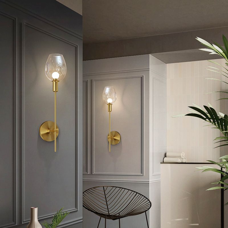 1 Light Unique Shape Wall Mount Light Fixture Modern Wall Mounted Lighting in Gold Fixture