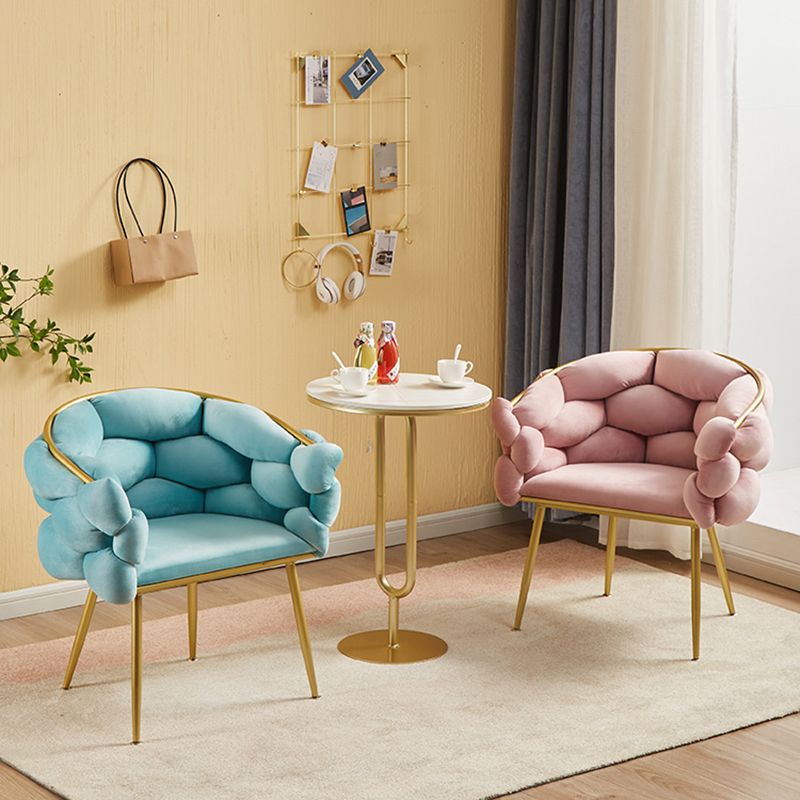 Scandinavian Luxury Upholstered Armless Dining Chairs Solid Back Chair