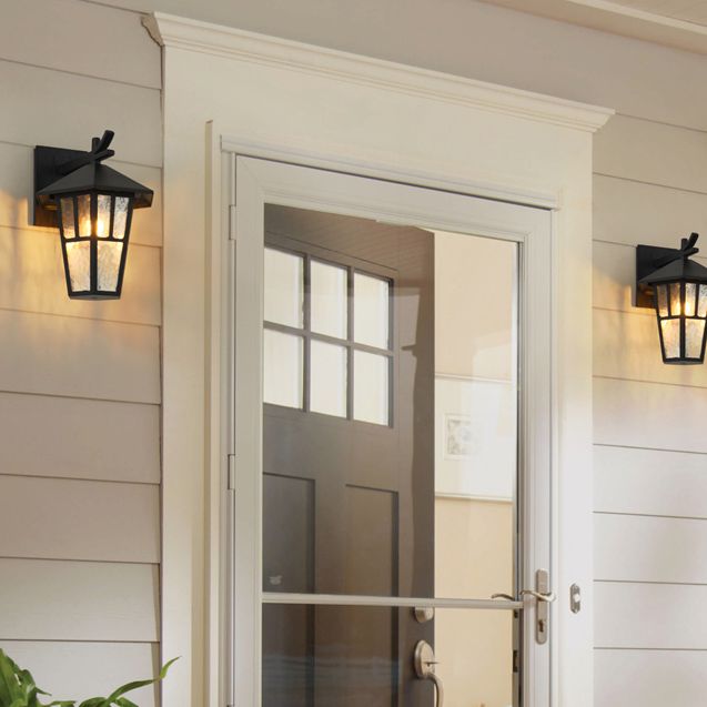 Retro Style Glass Wall Light Geometric Single Light Wall Sconce for Outdoors