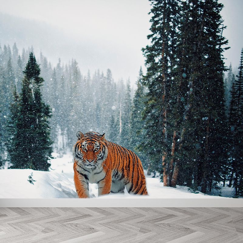 Customized Tiger Wall Paper Murals Mildew Resistant Living Room Wall Decor