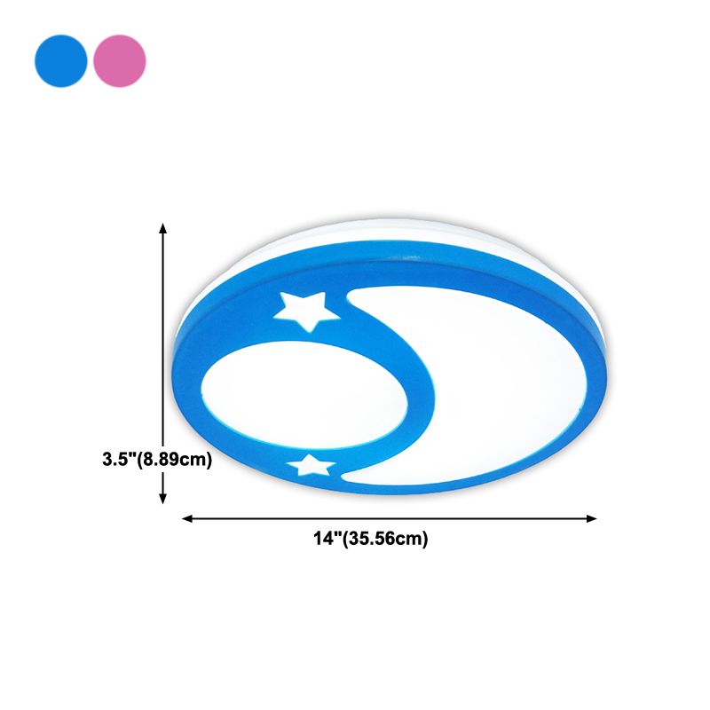 Circular Shade Ceiling Light Modern Style Acrylic Mount Lighting for Bedside